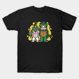 Cute Unicorn & T-Rex in Halloween Costumes T-Shirt